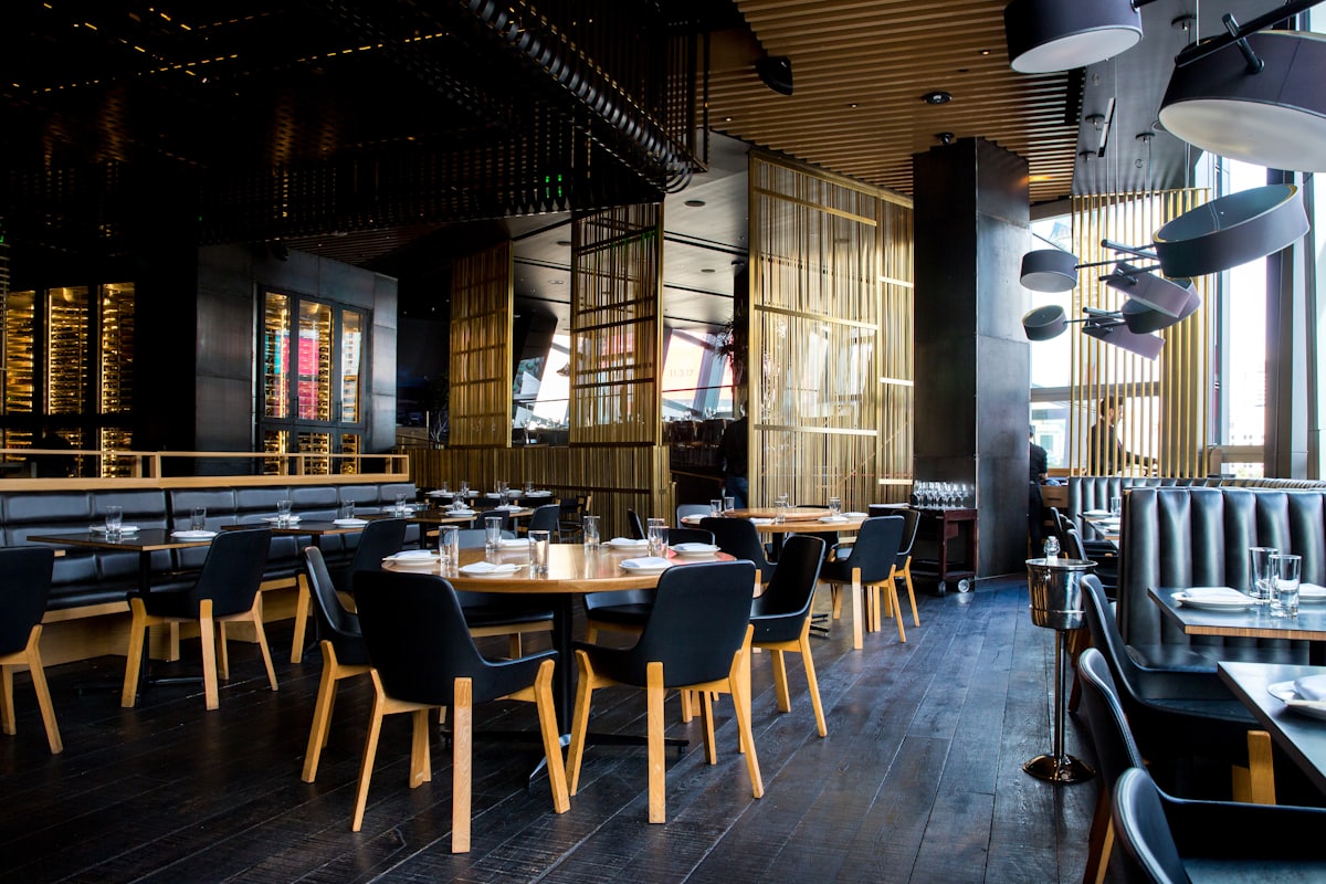 Stylish restaurant dining room